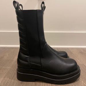 Pretty little thing faux leather boots